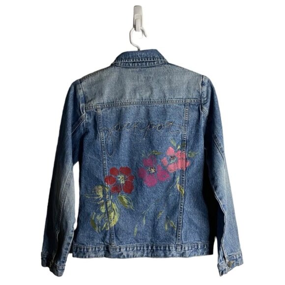 Jackpot by Carli Gry Women's Floral Graphic Print Denim Jacket - Picture 10 of 11
